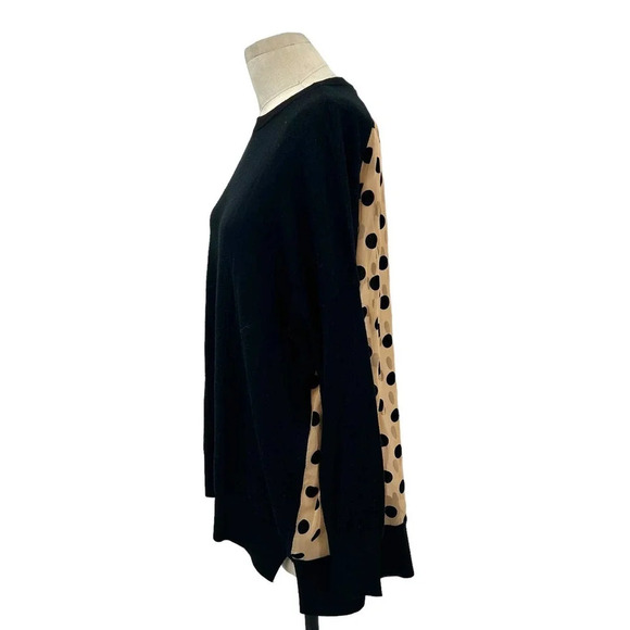 Derek Lam 10 Crosby Runway Oversized Crew Neck Black Nude Dot Back Size Small - Picture 6 of 11